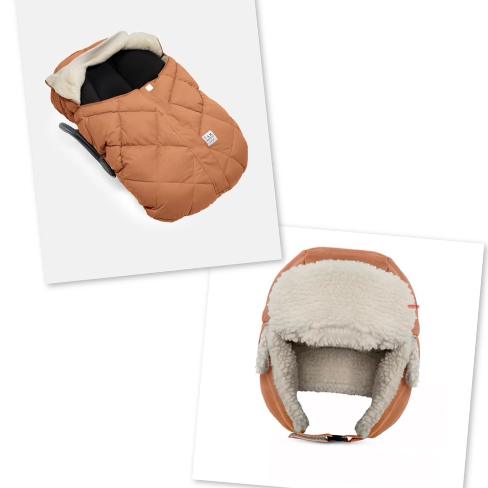 7 A.M. Enfant Spice Cocoon + Chapka hat bundle (premium winter infant gear)